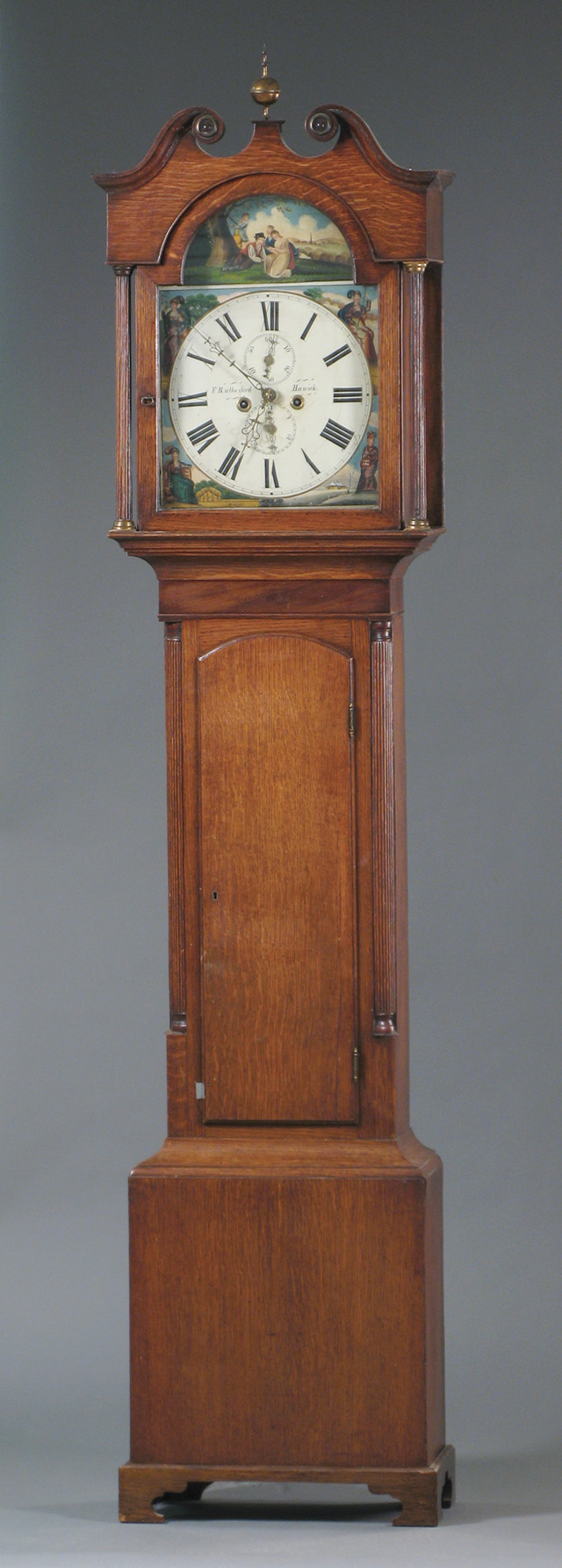 Appraisal: A VICTORIAN OAK TALL CASE FLOOR CLOCK R Rutherford Hawick