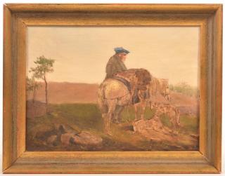 Appraisal: Oil on Canvas Painting of a Scottish Hunter Early th