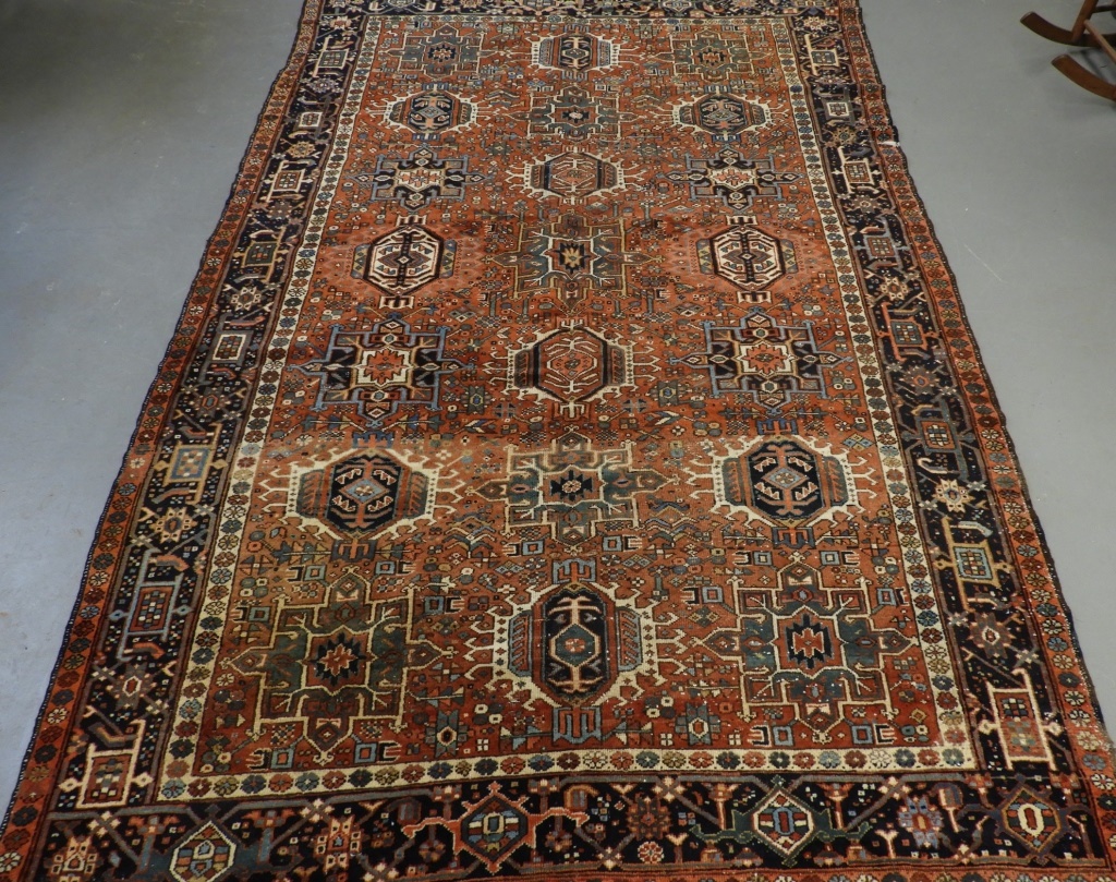 Appraisal: ANTIQUE PERSIAN ORIENTAL KARAJA PATTERN CARPET RUG Persia Early th