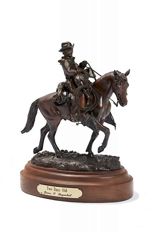 Appraisal: James Regimbal b Western Bronze James Regimbal b bronze on