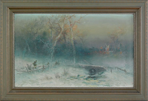 Appraisal: Christopher High Shearer American - oil on canvas winter landscape