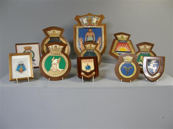 Appraisal: Nine Royal Naval crests th Signal Regiment Loch Veyatie Aurora