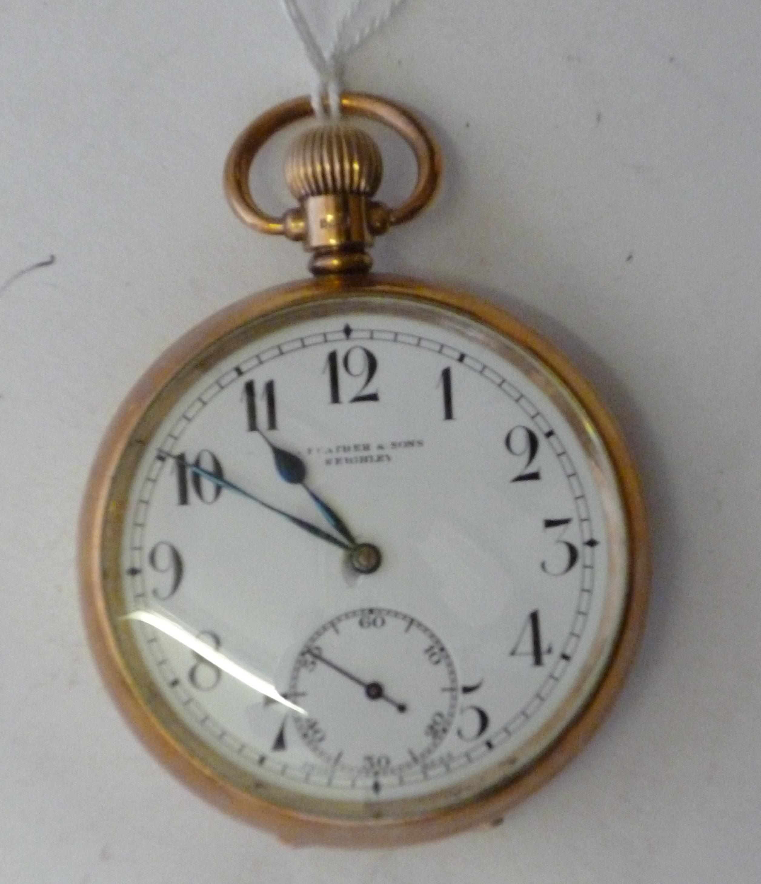 Appraisal: A GENTLEMAN'S CT GOLD TOP WIND POCKET WATCH the white