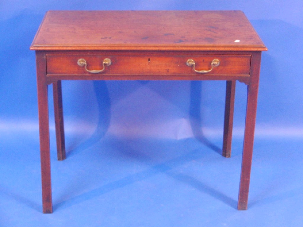 Appraisal: A George III mahogany side table with moulded border and