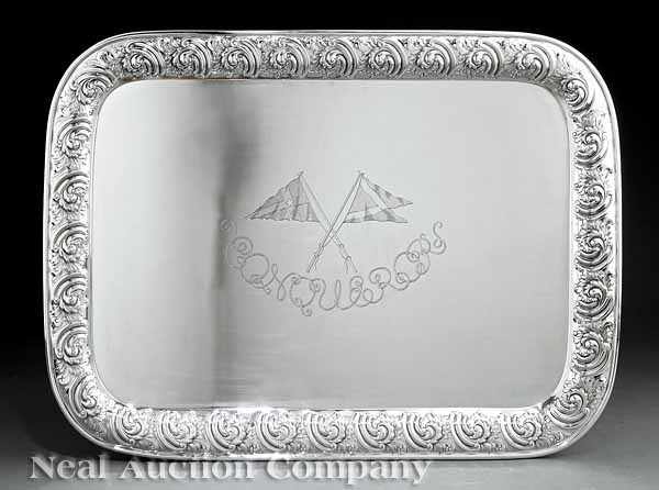 Appraisal: An Antique Gorham Silverplate Tray from Frederick William Vanderbilt's Steam