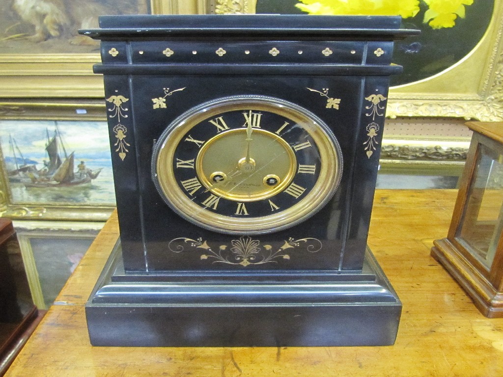 Appraisal: Victorian black slate mantel clock