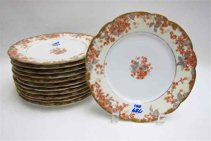 Appraisal: SET OF TWELVE HAVILAND LIMOGES PORCELAIN PLATES luncheon salad ''