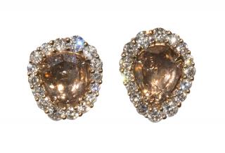 Appraisal: Pair of diamond and k yellow gold earrings Pair of