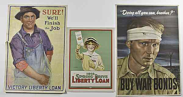 Appraisal: U S WWII Liberty Loan and Bond Posters Lot of