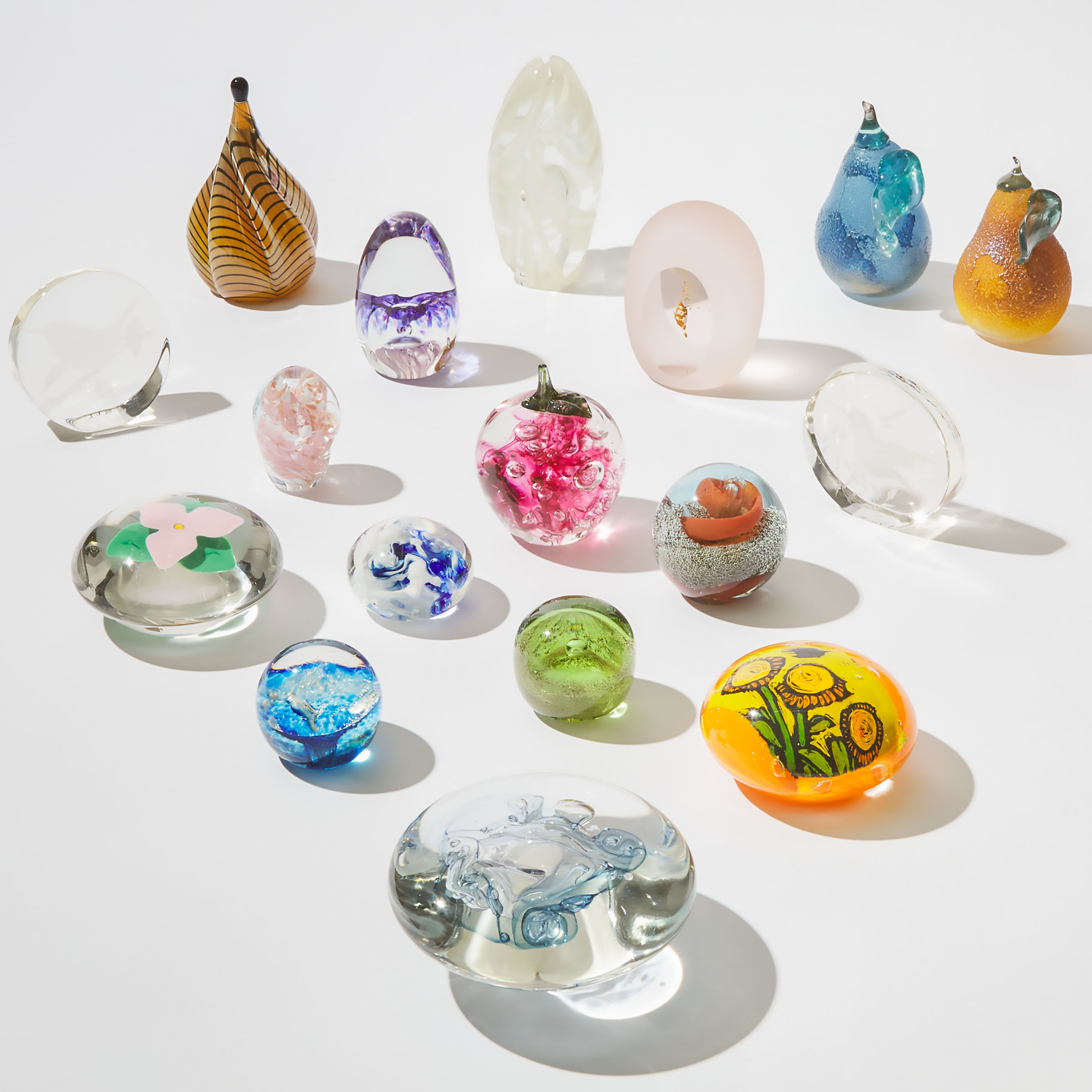 Appraisal: Collection of Seventeen Canadian Studio Glass Paperweights c - artists