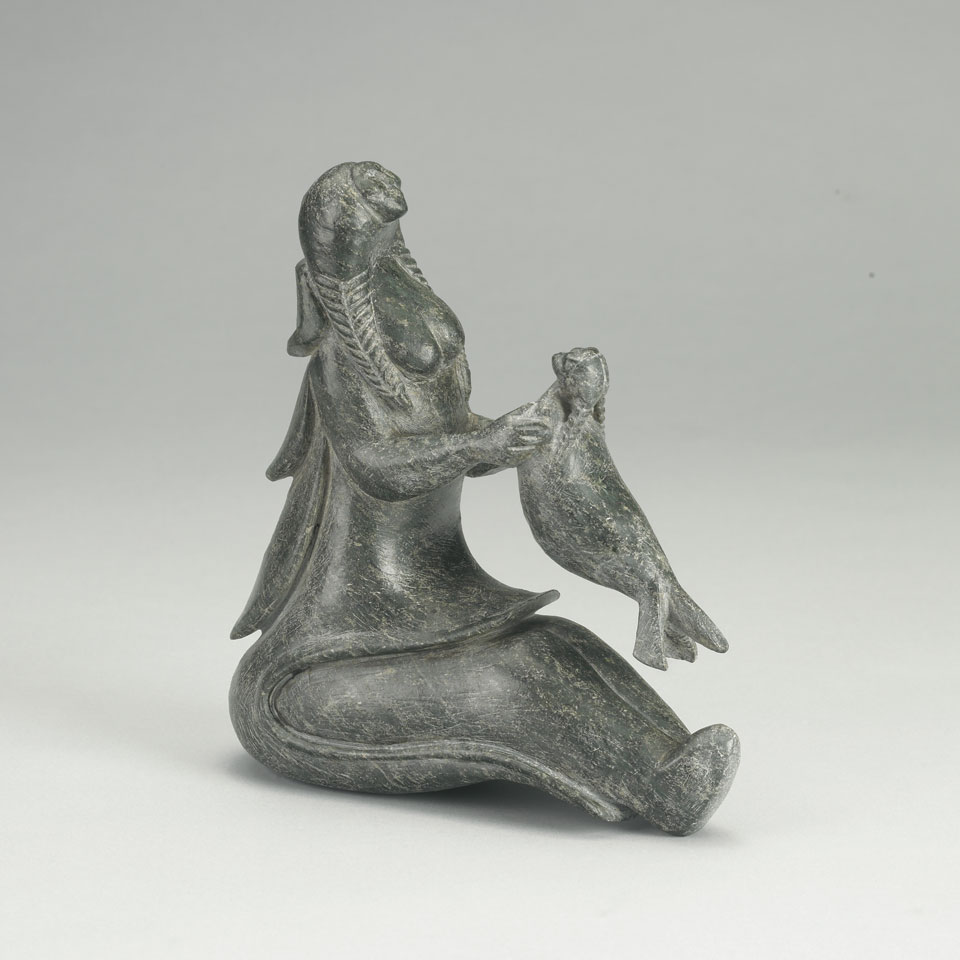 Appraisal: UNIDENTIFIED Salluit SEDNA MOTHER AND CHILD stone x x cm