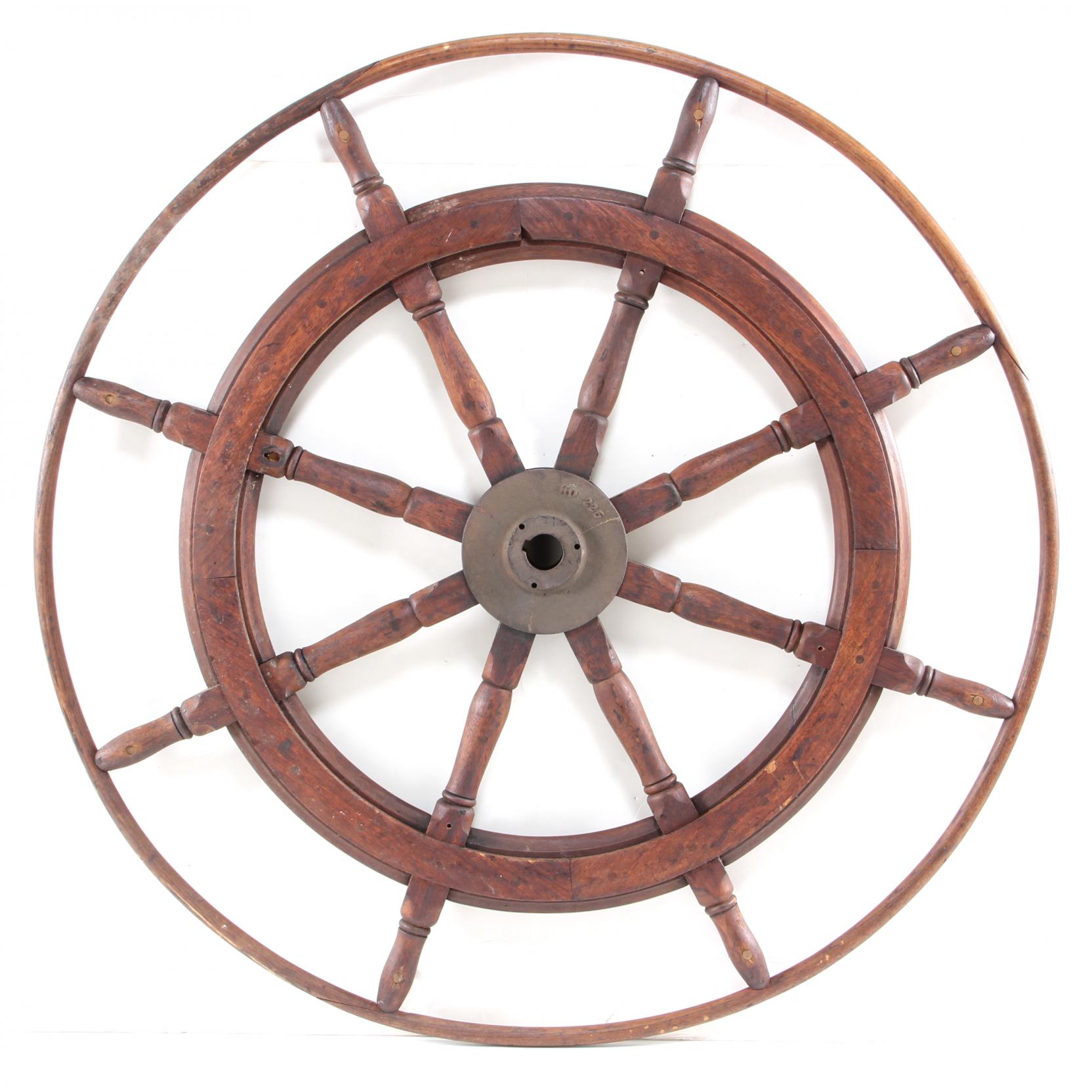 Appraisal: Large Ship's Wheel probably early th century mixed hardwoods bound