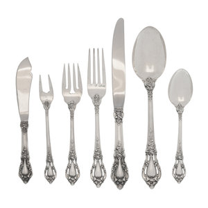 Appraisal: An American Silver Flatware Service Lunt Silversmiths Greenfield MA th