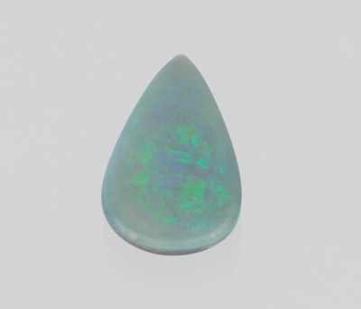 Appraisal: An Unmounted Australian Black Opal UGL Report Pear shape cabochon