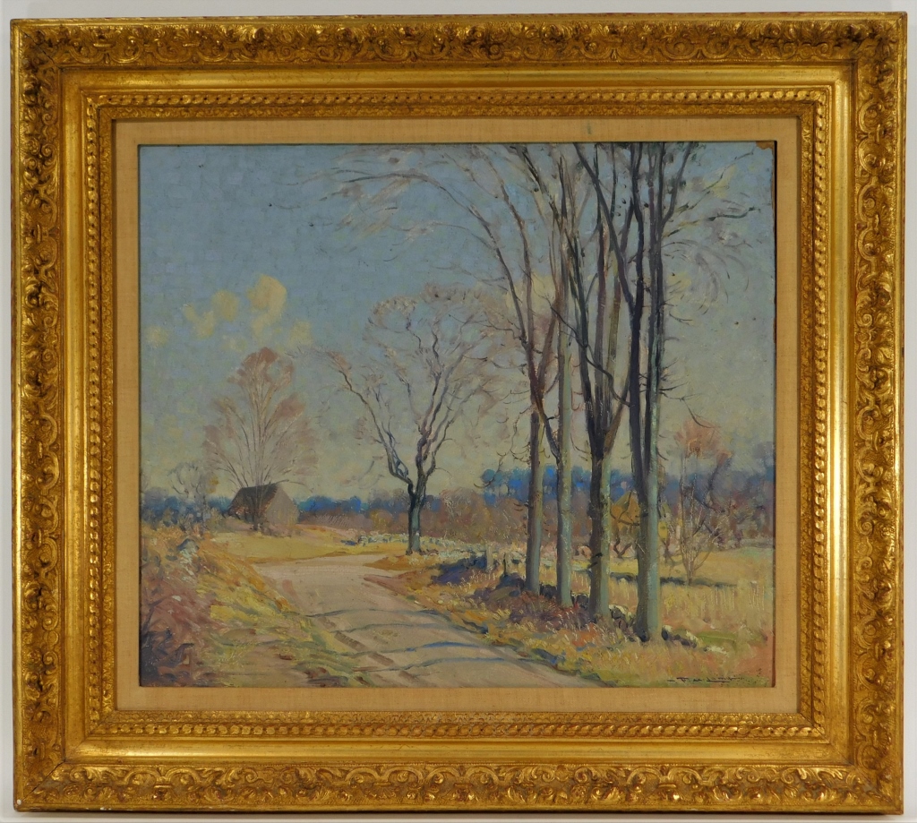 Appraisal: F MORTIMER LAMB IMPRESSIONIST LANDSCAPE PAINTING Massachusetts - Depicting a