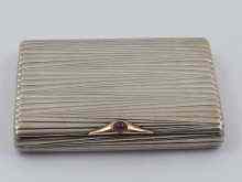 Appraisal: A Russian hallmarked silver cigarette case with gold and red