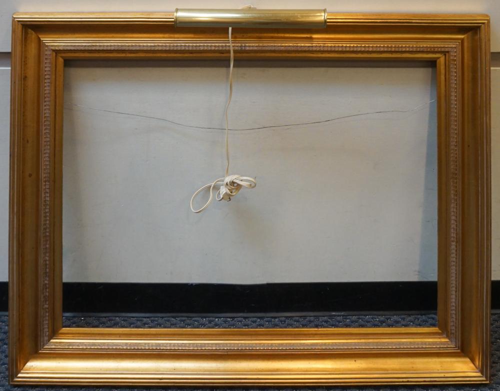 Appraisal: CONTEMPORARY GILTWOOD FRAME WITH PICTURE LIGHT OVERALL X IN X