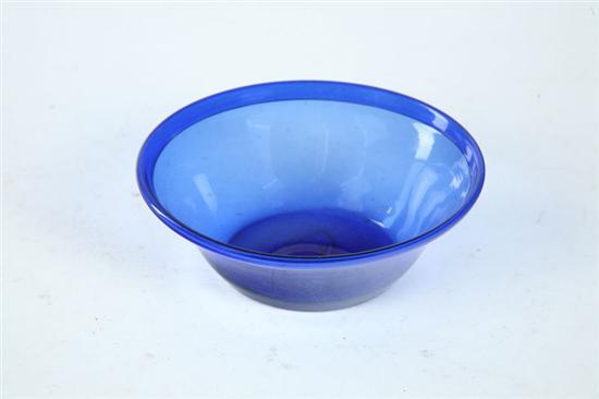 Appraisal: COBALT GLASS BOWL American st half- th century blown glass