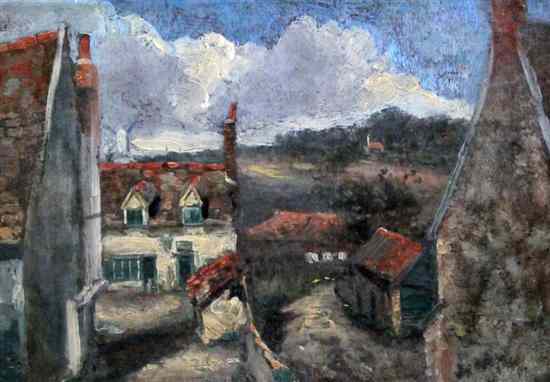 Appraisal: Thomas Churchyard - oil on board Goodings Yard Street Woodbridge