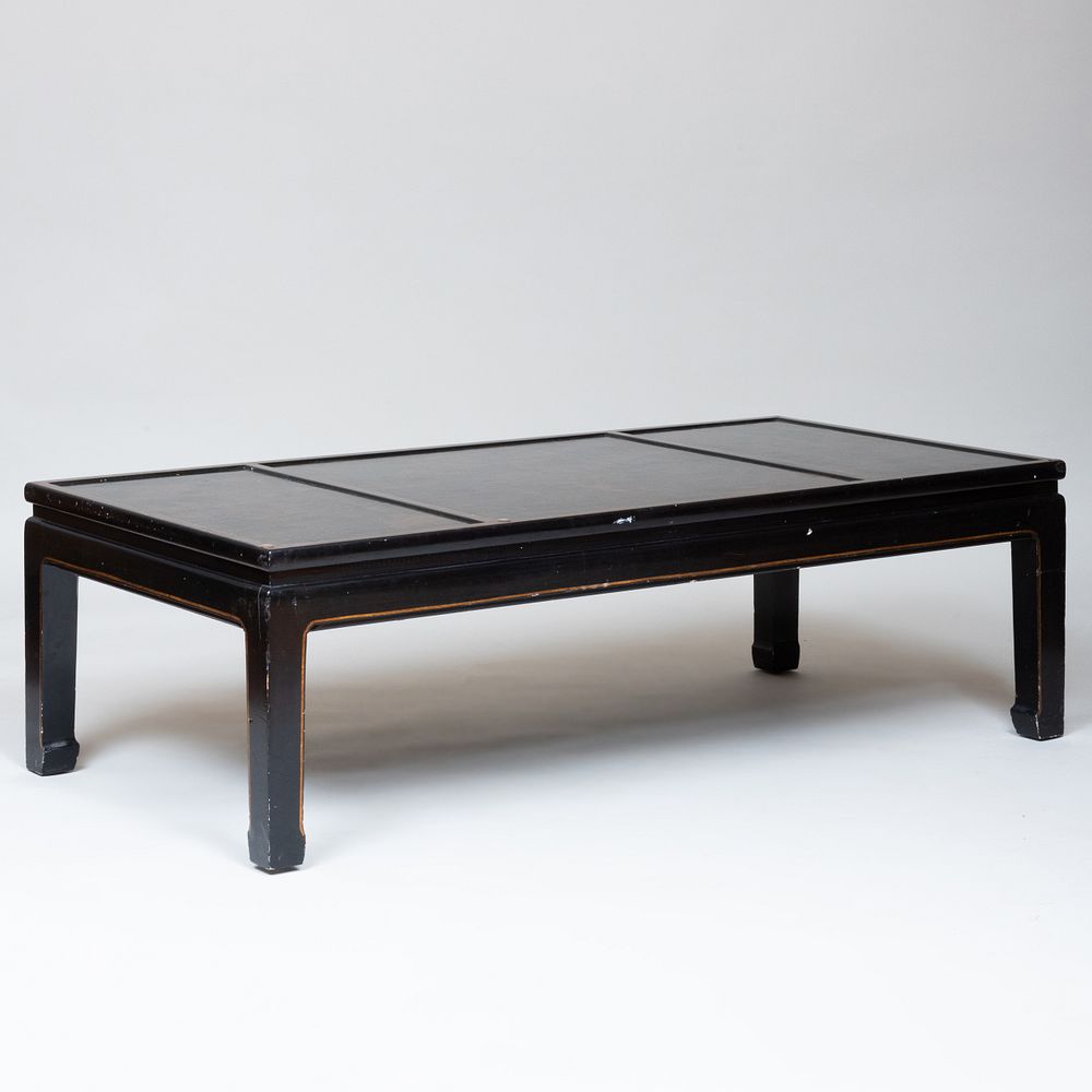 Appraisal: Chinese Style Black Lacquer and Parcel-Gilt Low Table x ft