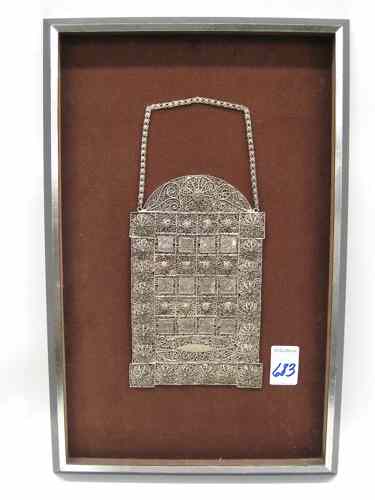 Appraisal: A HAND MADE SILVER FILIGREED TORAH BREAST PLATE accented with