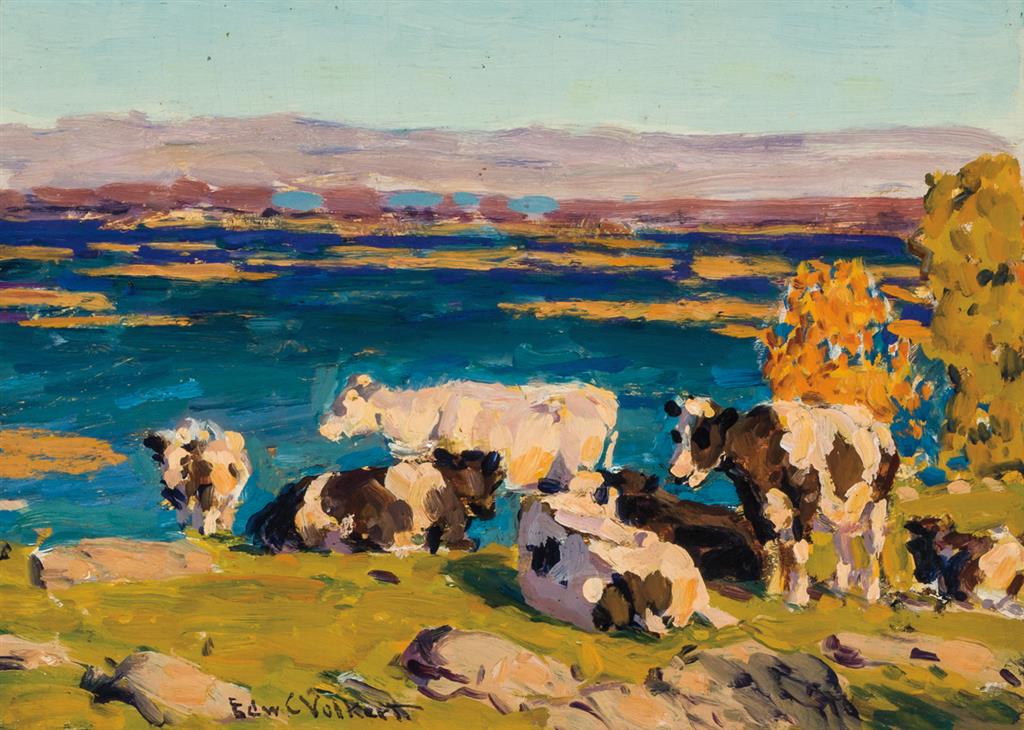 Appraisal: EDWARD VOLKERT American - a Pasture by the Sea b