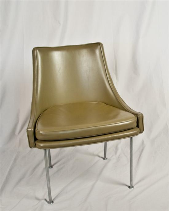 Appraisal: Milo Baughman Olive and Chrome Side Chair for Thayer Coggin