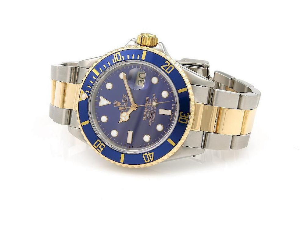 Appraisal: Rolex Submariner Two Tone Blue Watch Rolex Submariner Two Tone