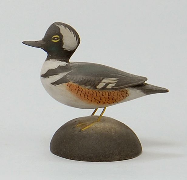 Appraisal: MINIATURE HOODED MERGANSER DRAKE By Crowell of East Harwich Massachusetts