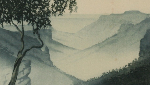 Appraisal: Hickey Blue Valley etching signed 'Hickey ' ' lower right