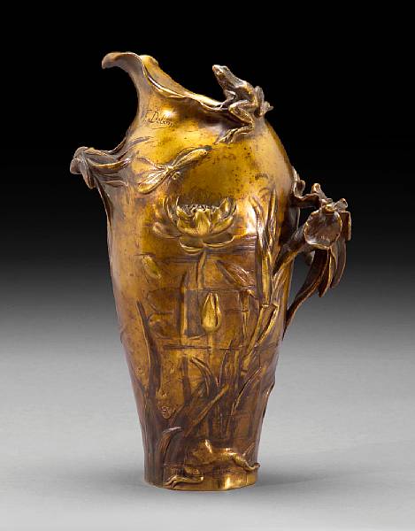 Appraisal: A French Art Nouveau patinated bronze vase after a model