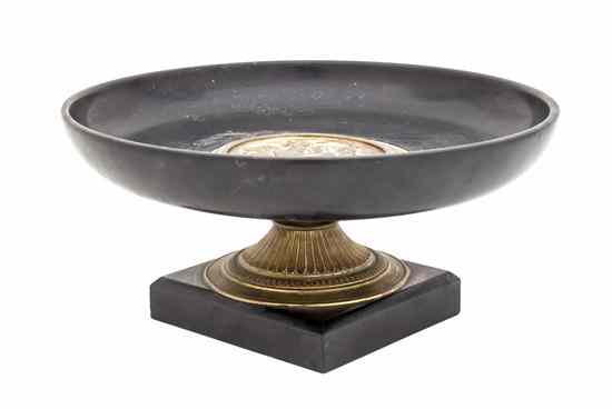 Appraisal: A Basalt and Gilt Bronze Mounted Pedestal Bowl centered with