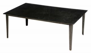 Appraisal: Contemporary Distressed Steel Low Table modern rectangular top on tapered