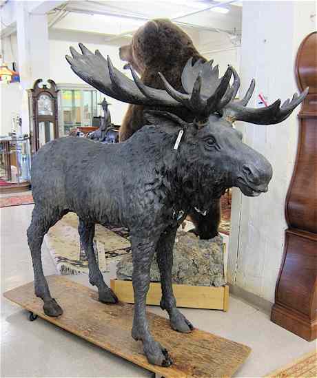 Appraisal: NEAR LIFE-SIZE BRONZE WILDLIFE SCULPTURE the study of an Alaskan