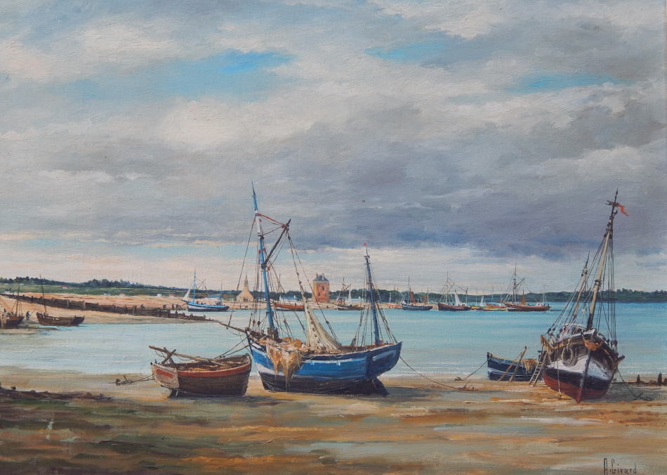 Appraisal: A Girard thC Bretagne Camaret oil on canvas signed cm