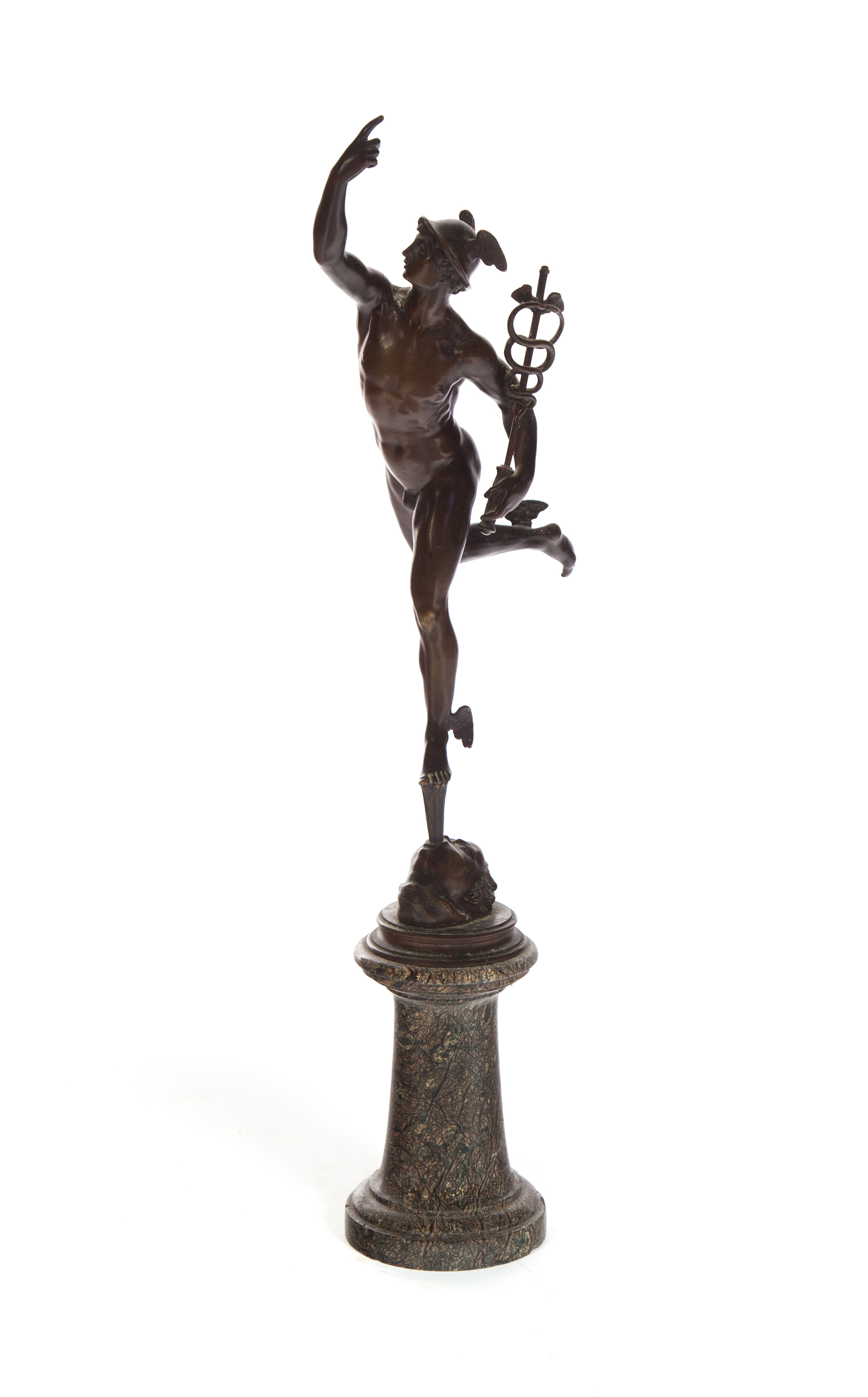 Appraisal: BRONZE FIGURE OF MERCURY ON THE WIND European th century