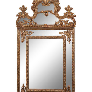 Appraisal: A R gence Style Giltwood Mirror th Century Height x