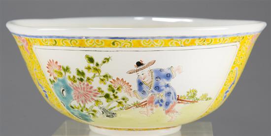 Appraisal: Chinese enameled glass bowl th century Footed bowl with enameled