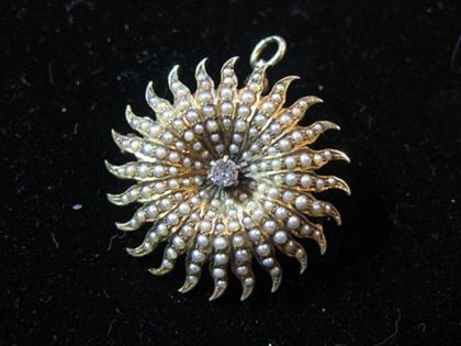 Appraisal: karat yellow gold starburst brooch victorian Set with over one