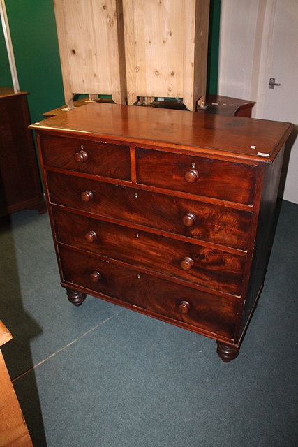 Appraisal: A VICTORIAN MAHOGANY STRAIGHT FRONT CHEST OF DRAWERS of two