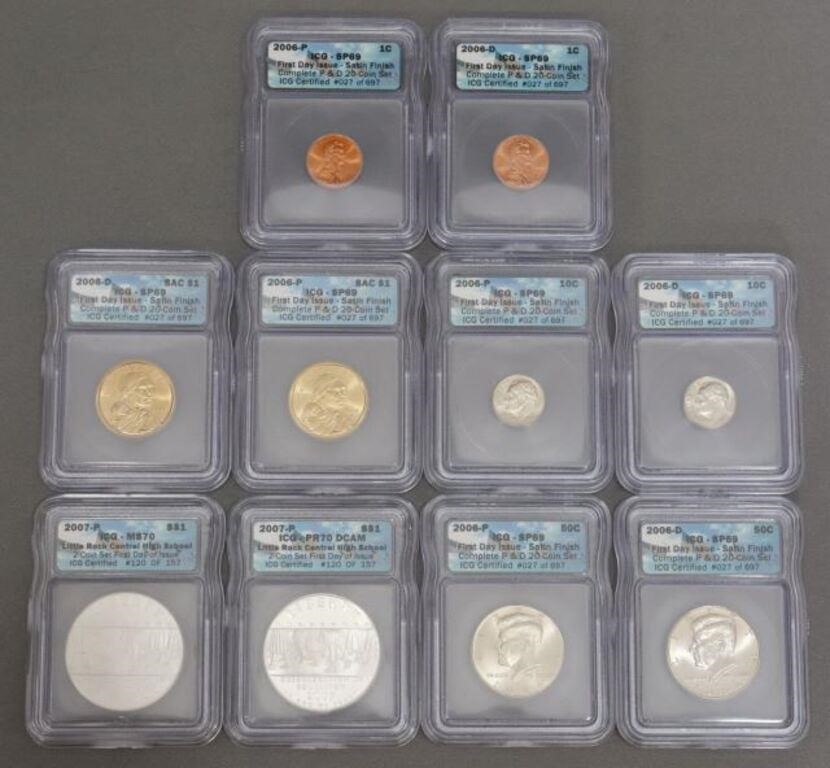 Appraisal: lot of Collectible ICG graded U S coins in sealed