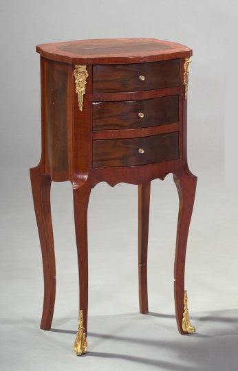 Appraisal: Louis XV-Style Mahogany Bedside Cupboard the shaped banded ovoid top