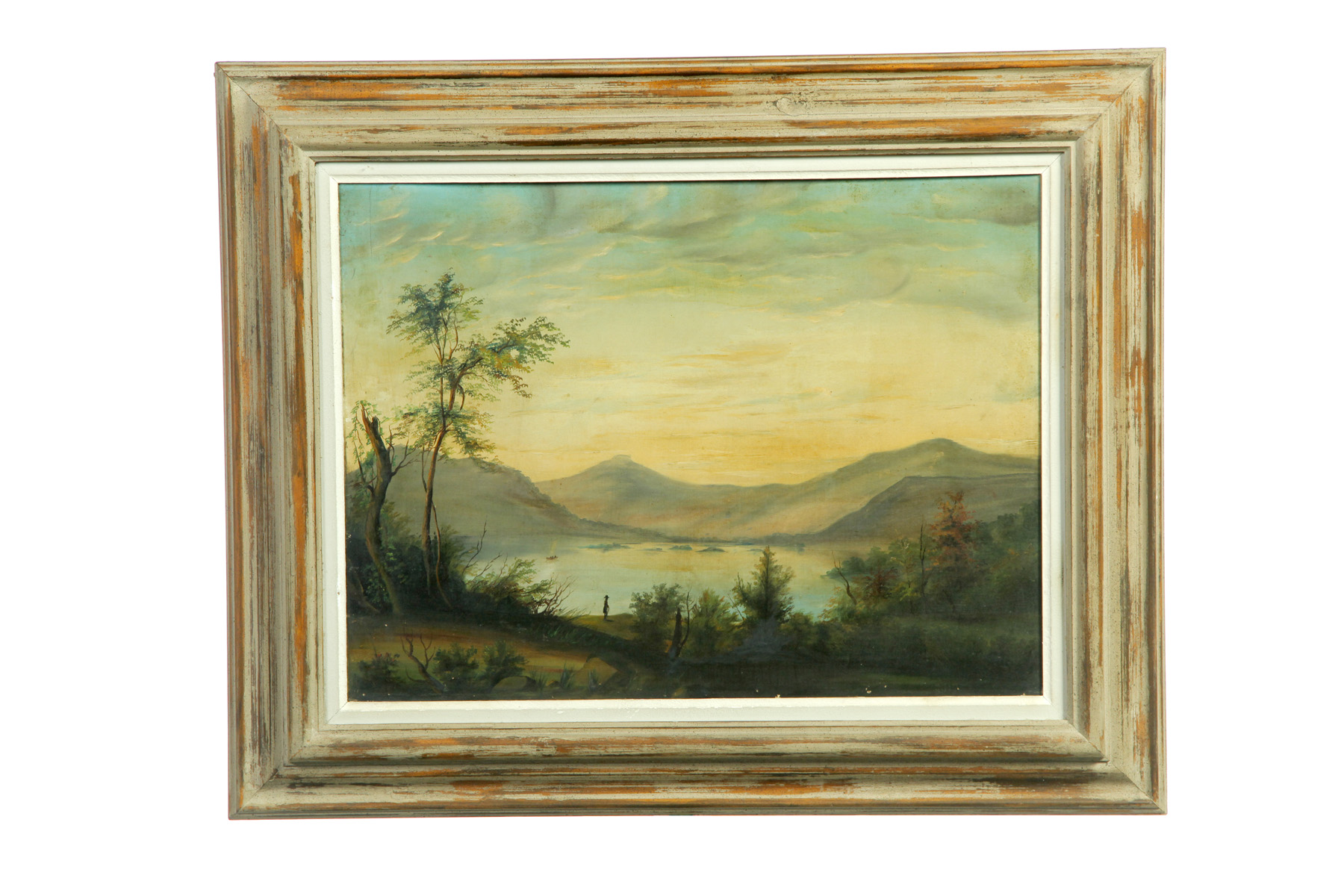 Appraisal: HUDSON RIVER LANDSCAPE AMERICAN SCHOOL TH CENTURY Oil on canvas