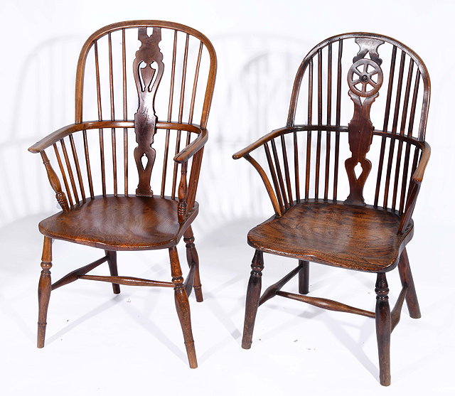 Appraisal: AN ANTIQUE ASH AND ELM SEATED WINDSOR CHAIR with pierced