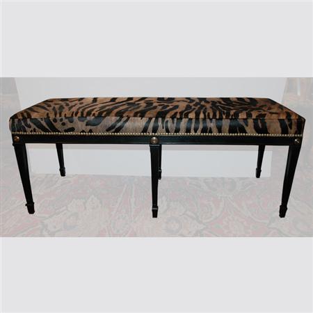 Appraisal: Neoclassical Style Black Painted Bench Estimate -