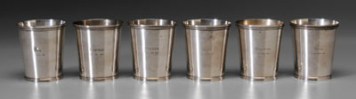 Appraisal: Set of Six Sterling Mint Juleps mid th century tapering