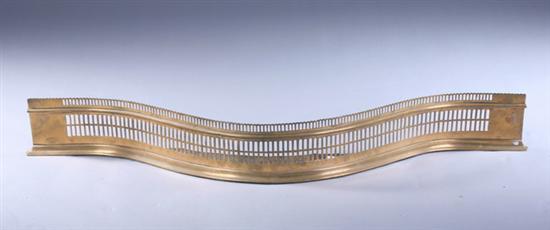 Appraisal: AMERICAN FEDERAL BRASS SERPENTINE-FRONT FIRE SURROUND OR FENDER Late th