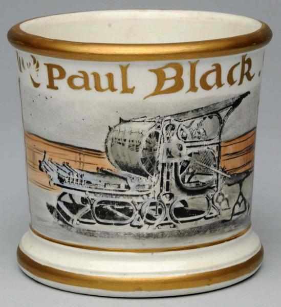 Appraisal: Machinist Shaving Mug Gilt name Paul Black Stamped Royal China