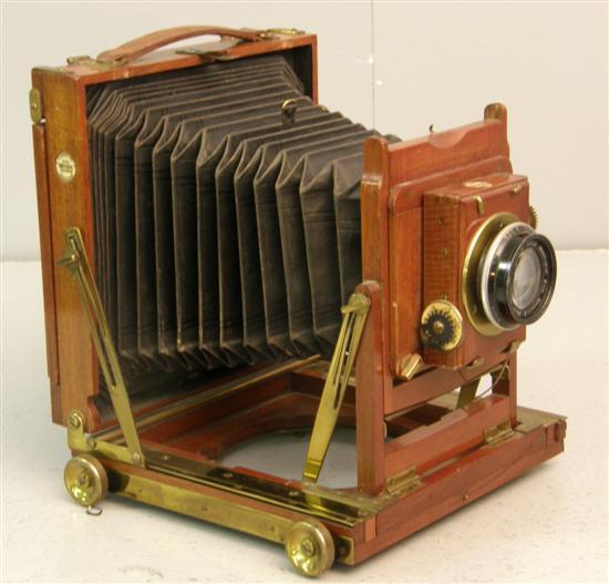 Appraisal: Thornton Pickard triple Imperial extension brass mounted plate camera with