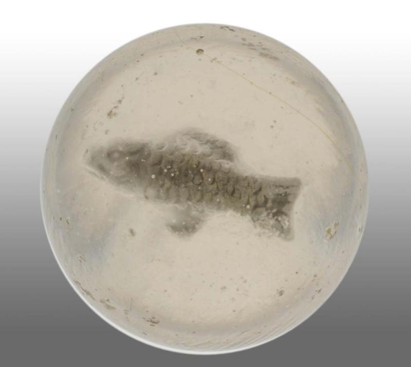 Appraisal: Sulphide Fish Marble Description Original surface with nice detail on